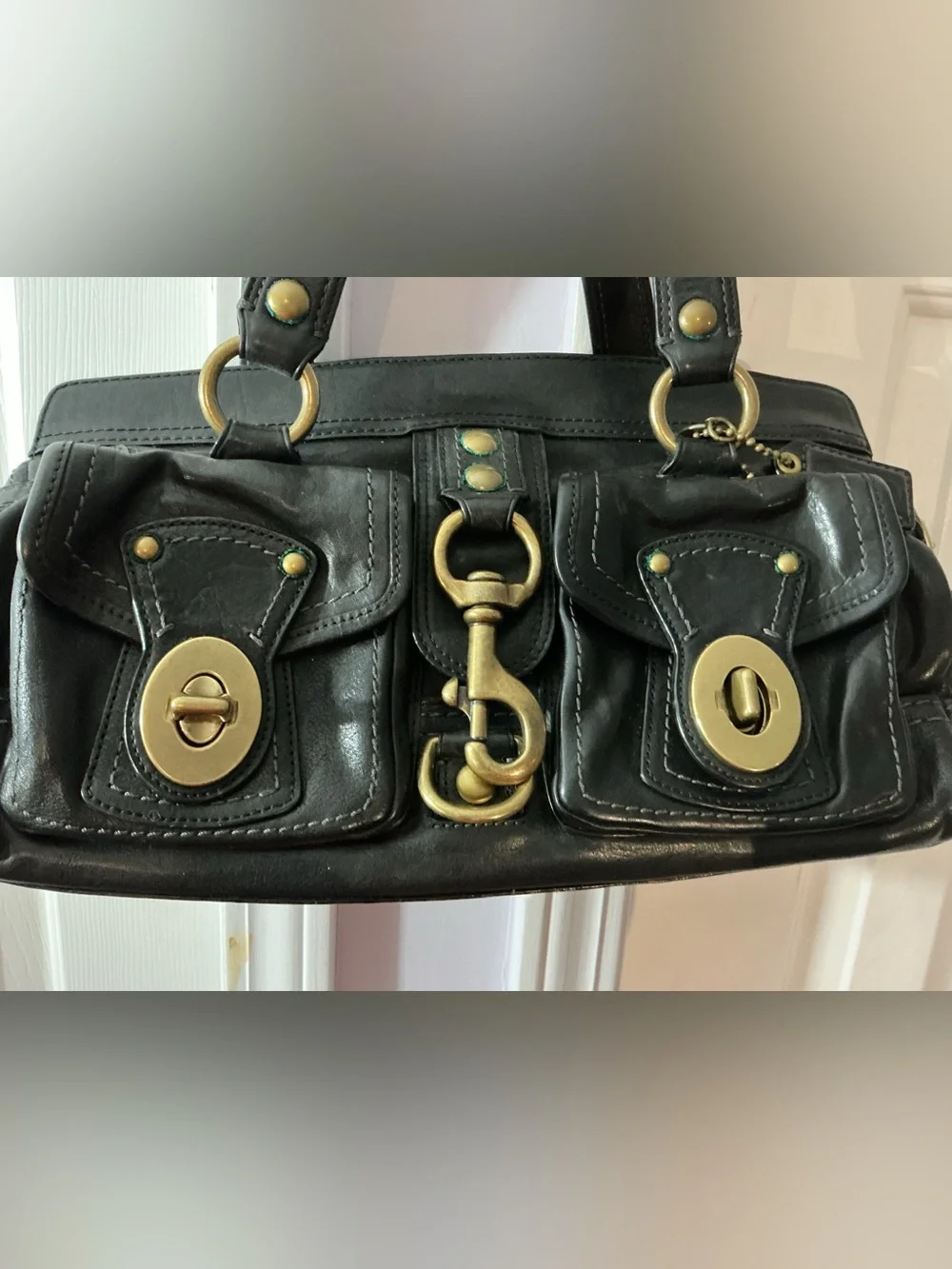 Authentic Coach Legacy Mandy Bag with Gold Hardware